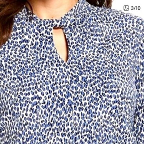 J. McLaughlin blue leopard print blouse size small - Picture 13 of 13